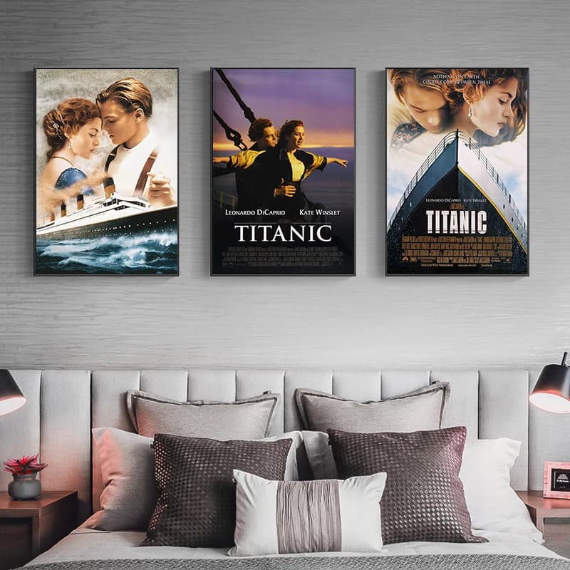 Affiche de film classique Titanic, art mural, peinture sur toile, figure romantique nordique, impressions de peinture, décor à la maison, photo murale pour chambre à coucher