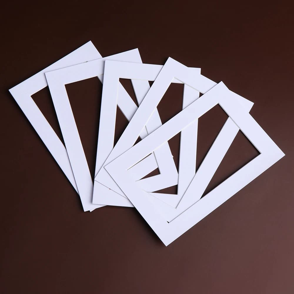 Tapis photo blanc rectangulaire, supports en papier, surface texturée unique, cadres photo, passe-partout, mode, 6 ", 7", 8/10 ", 5 pièces