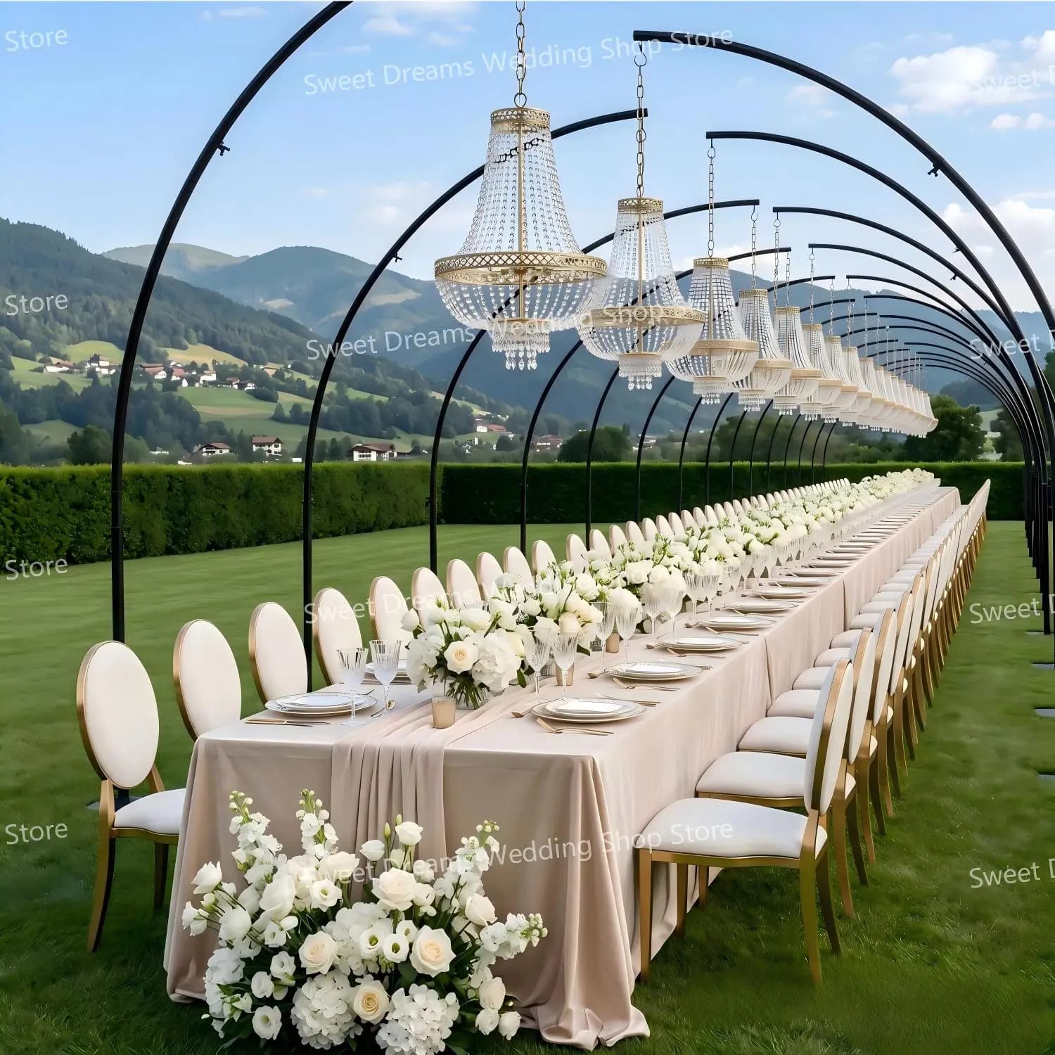 Accessoires de mariage, décorations de fête de luxe, lumières décoratives de scène, lustre, centre de table, décor de toile de fond pour mariage