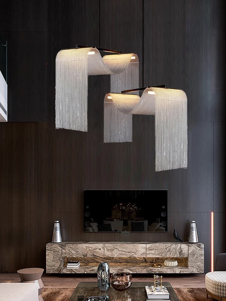 Luminaires suspendus modernes pour salon à plafond haut, décoration intérieure, lampes LED design pour plafond, loft, escalier