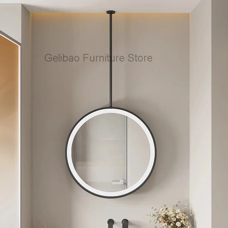 Grandes miroirs décoratifs ronds, autocollant mural, miroir de salle de bains, liquide moderne, lumière de maison, décoration intérieure de la maison