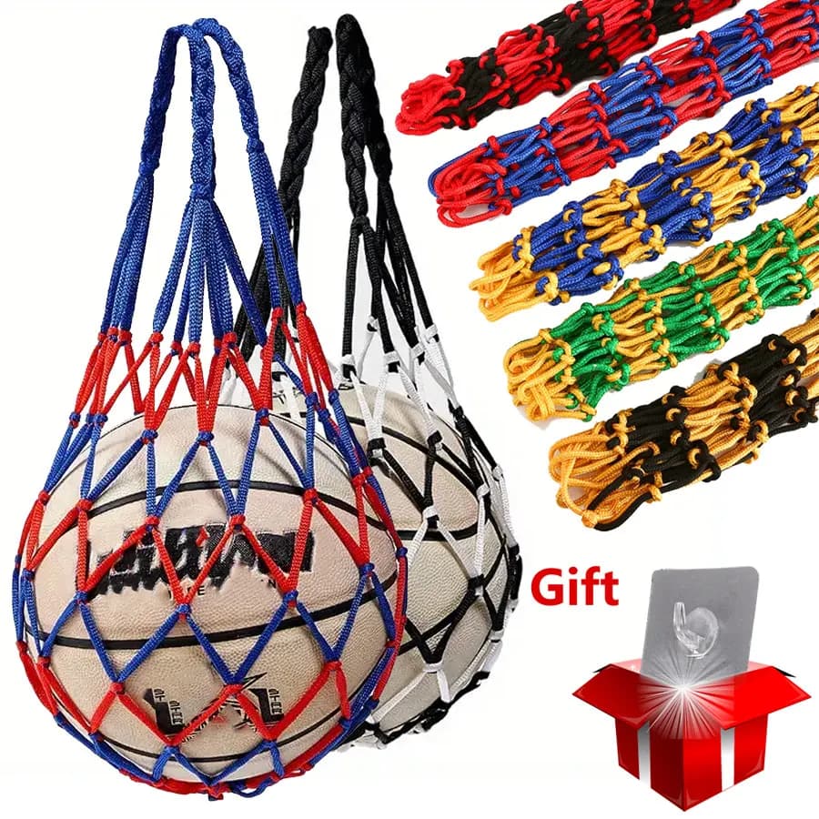 Sac de filet de basket-ball, filet tissé épais, rangement de basket-ball, sac de filet d'entraînement en Nylon Durable pour toutes sortes de balles ﻿