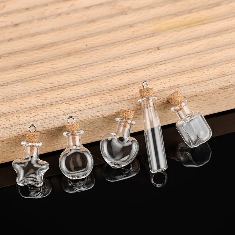 Lot de 5 Bouteilles en Verre avec Bouchon en Liège – Ornements DIY pour Cadeaux d'Anniversaire
