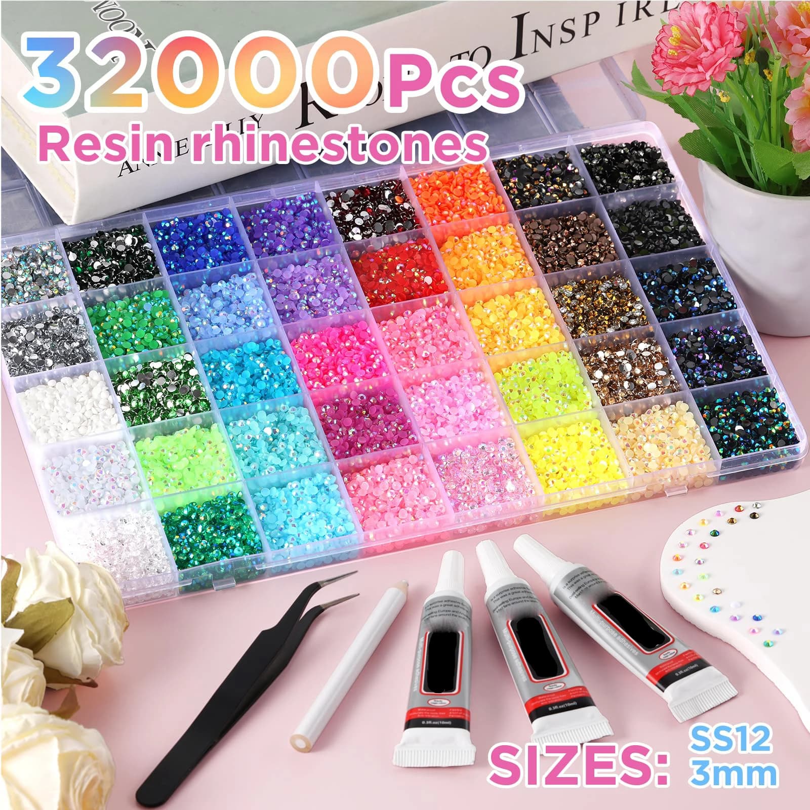 Kit de 40 grilles de strass pour nail art