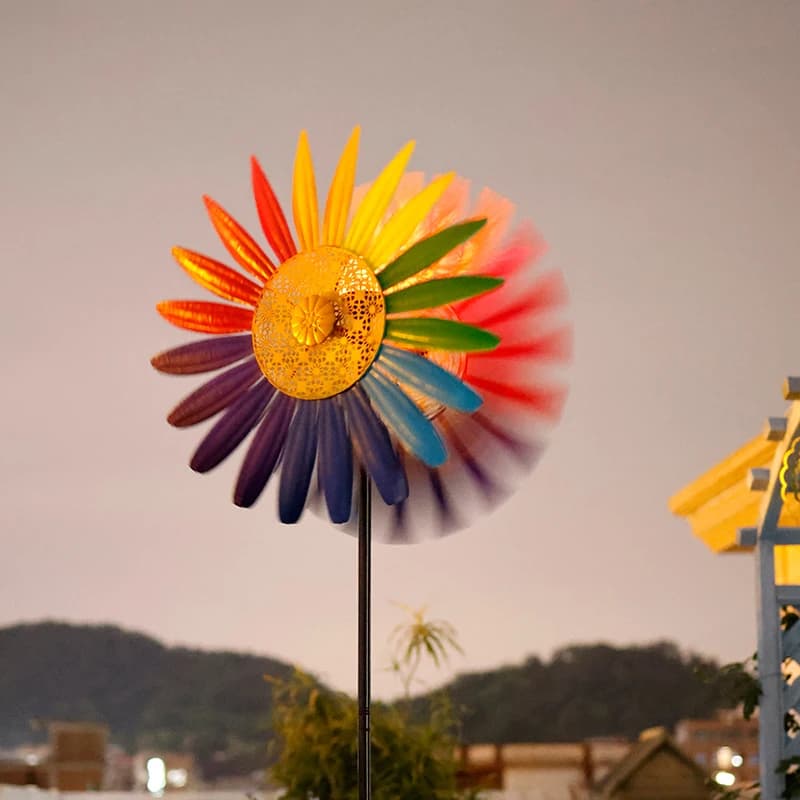 Moulin à vent rotatif en fer de Style campagnard américain, décor de jardin créatif, ornement de paysage pour Villa, maternelle, Art de pelouse Durable
