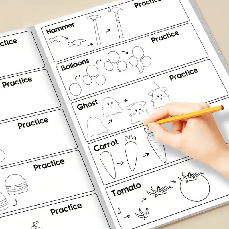 1 ensemble de cahiers de dessin avec plus de 200 étapes |   Guide pour les passionnés de dessin, cadeaux d'anniversaire, de Noël, de Pâques, guide créatif d'apprentissage étape par étape