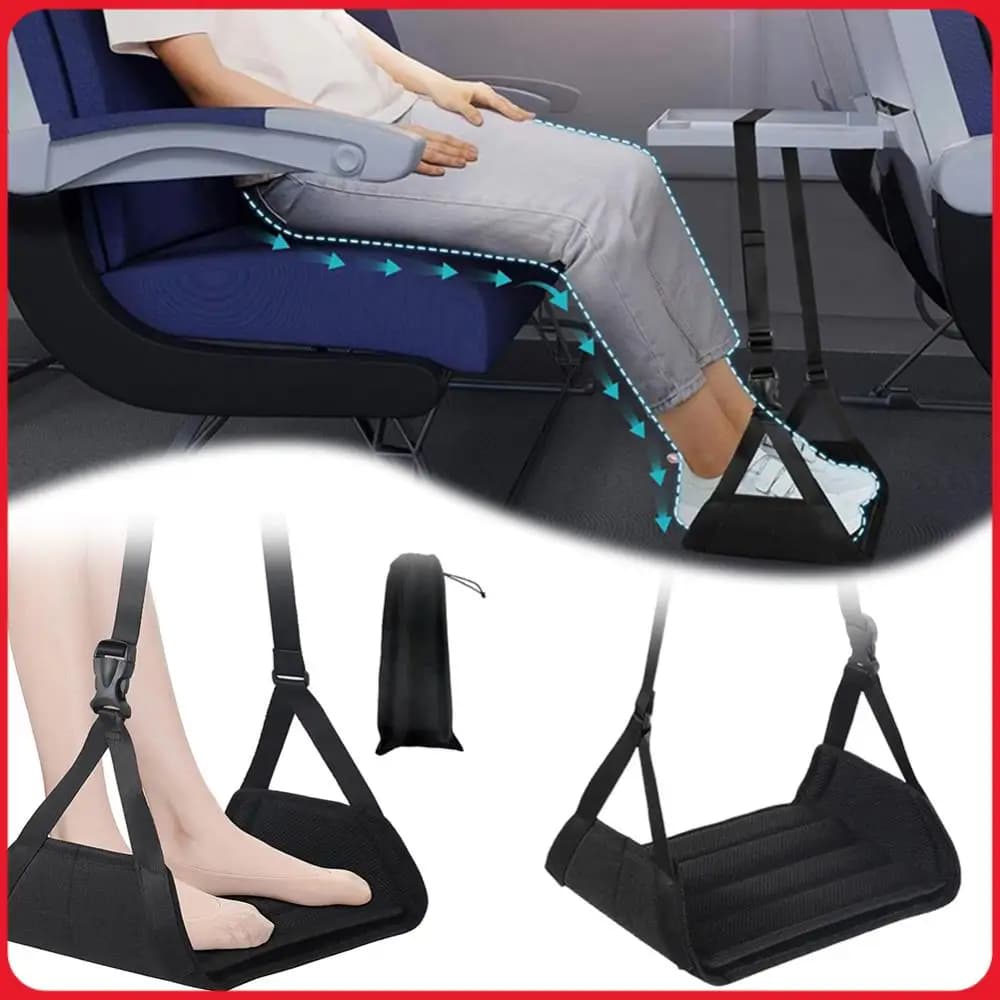 Hamac de voyage pour les pieds, repose-pieds portable pour avion, accessoires de voyage en avion