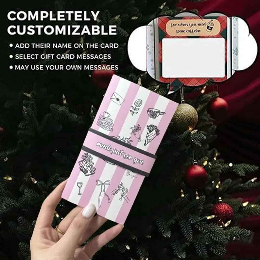 Carte cadeau de noël faite à la main, papier, cascade, Message de bénédiction avec enveloppe, carte cadeau D I Y, fête de noël
