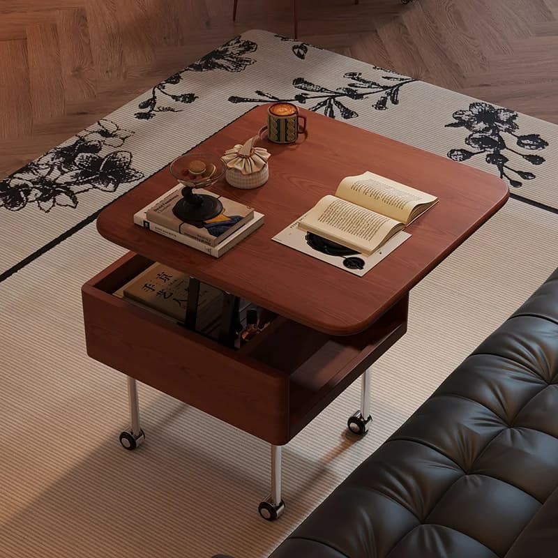 Table basse en bois de Style milieu du siècle, Table basse de styliste irrégulière avec forme semblable à une nuage pour buffet
