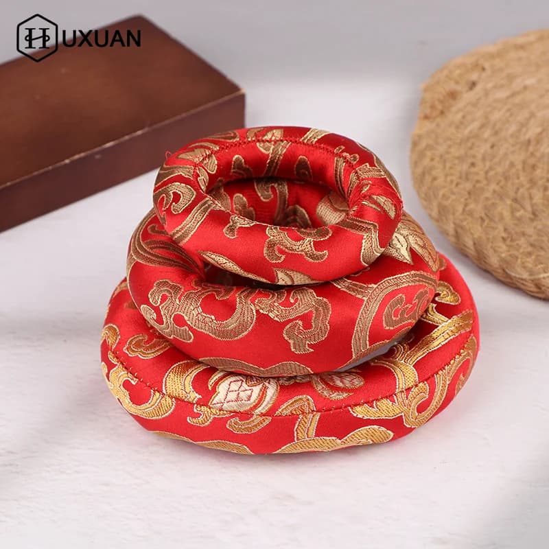 Coussin en soie rouge 8/10/12CM, coussin de bol sonore de bouddha pour bol chantant tibétain au népal, coussin de bol, produits bouddhistes