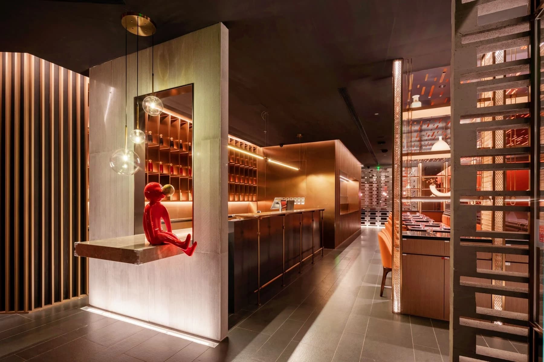 Décoration intérieure de Restaurant personnalisée, ensemble de Table à manger moderne, comptoir de Bar Commercial à cadre métallique