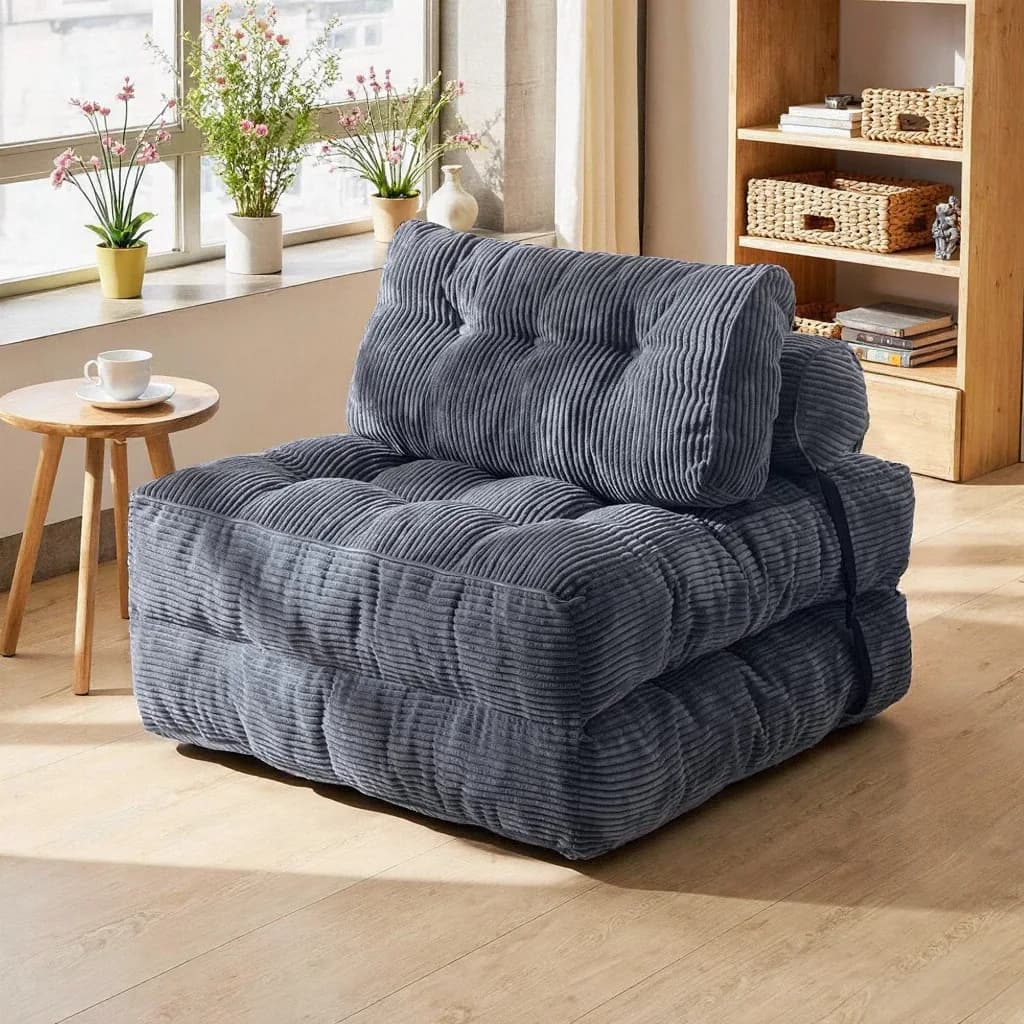 Canapé-lit pliant, fauteuil convertible avec oreiller et matelas pliable, chaise-lit portable, canapé de sol confortable