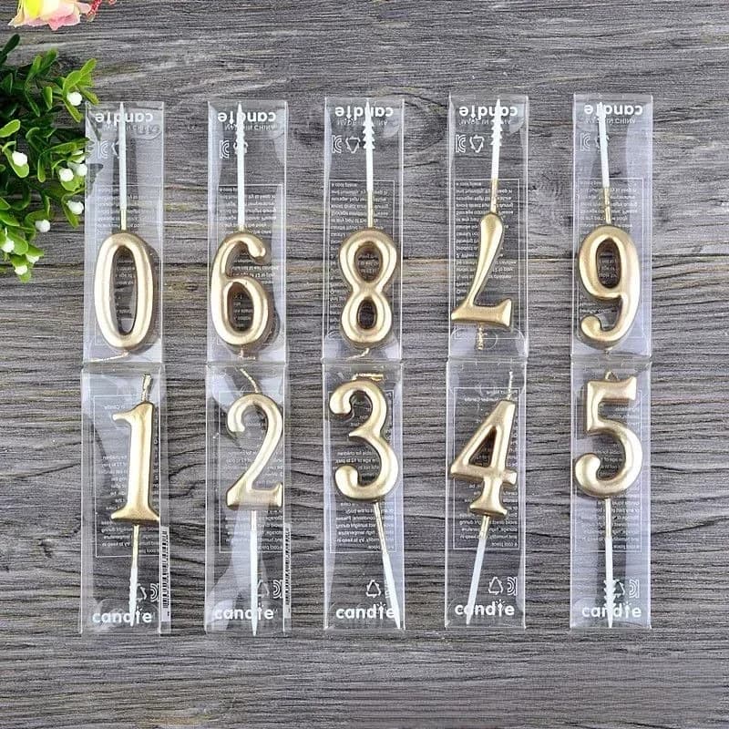 Bougies numériques noires/argent/or 0-9, sans fumée, décoration de gâteau de fête d'anniversaire, fournitures de fête d'anniversaire pour enfants