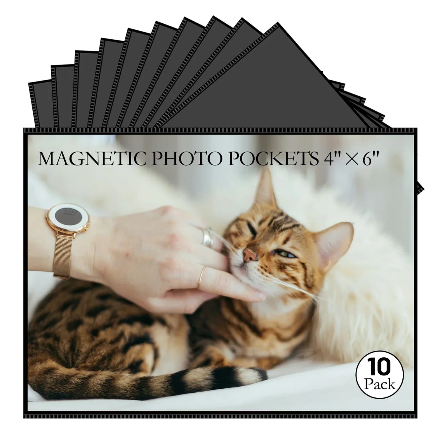 Cadre photo magnétique noir 4x6 pouces