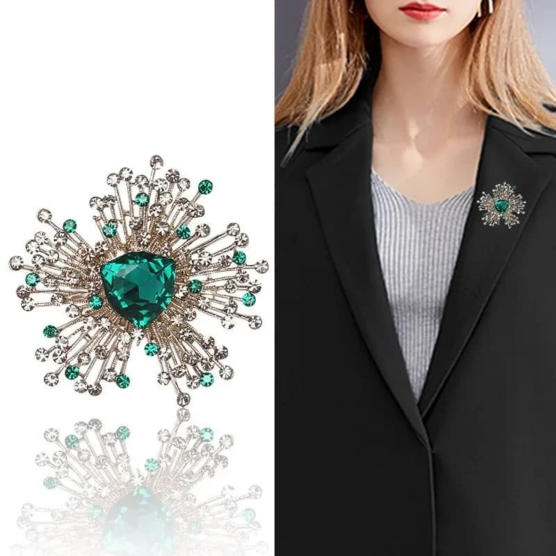 Broche de cour baroque abstraite pour femmes, strass en cristal, bijoux en métal, vêtements de fête de Banquet, épingle de manteau, cadeau pour dame et fille