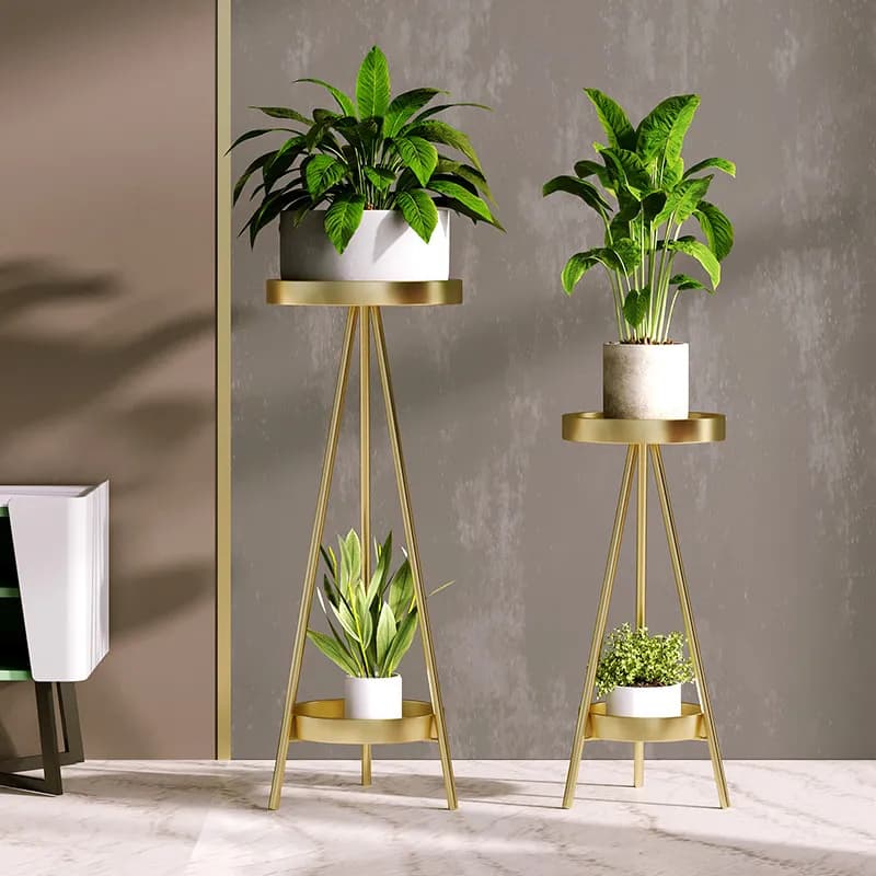 Petite étagère d'angle ronde pour plantes, présentoir décoratif, mobilier de terrasse en métal, mobilier de jardin extérieur, mobilier de balcon