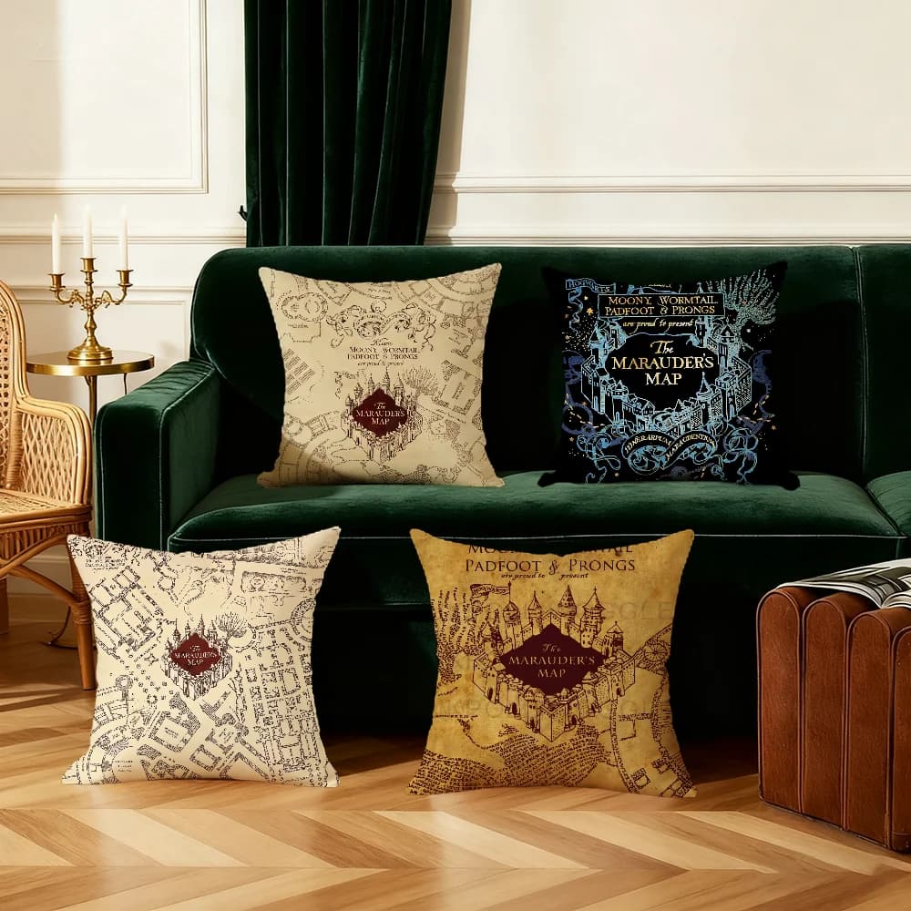H-harry p-potter housse de coussin chambre canapé décoratif maison voiture portable housse de coussin avec fermeture éclair taie d'oreiller douce