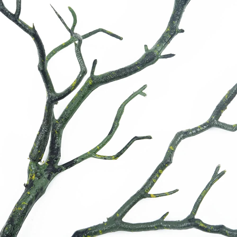 Branche d'Arbre Artificielle en Plastique pour Décoration de Maison, Belles Plantes Sèches, Blanc, Vert, Café, Art, 3 Couleurs, 35cm