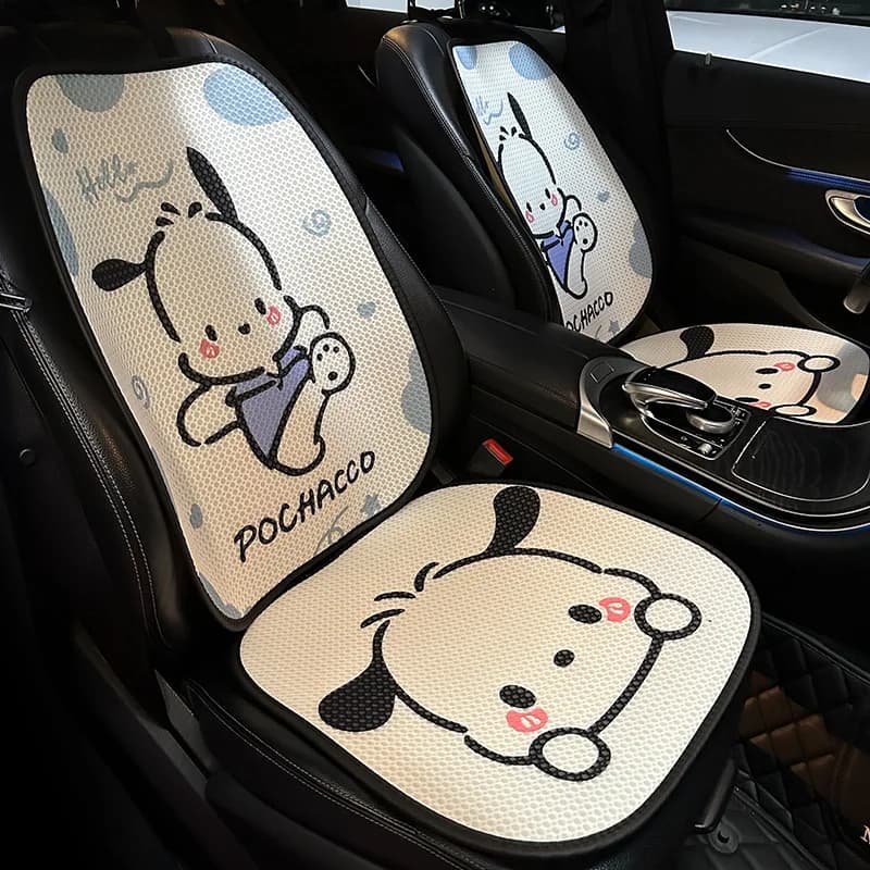 Coussin de siège de voiture Sanrio, coussin respirant, Pochacco, dessin animé mignon, quatre saisons, accessoires de décoration intérieure de voiture universels