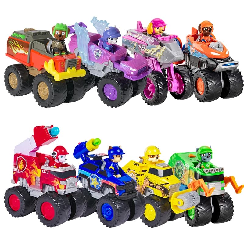 Paw Patrol Boomer Roxi – roues de sauvetage originales, grand camion jouet à roues avec figurine d'action à collectionner, jouets pour enfants pour garçons et filles