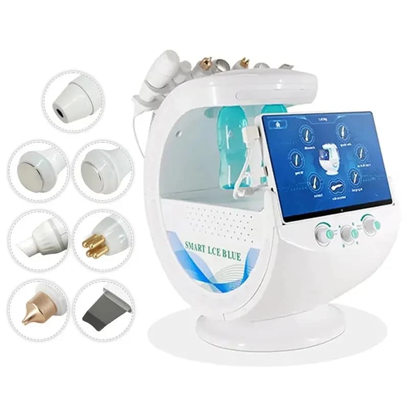 Accessoire 7 poignées 7 en 1 Hydro machine faciale analyseur de peau à ultrasons rajeunissement de la peau Dermabrasion oxygène Machine faciale