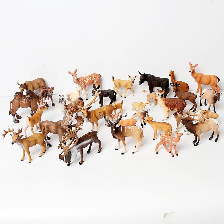 Simulation de cerf Animal du bois, alose, élan, renne, alpaga, modèle Kudu, décorations de gâteau, Collection, cadeau de noël