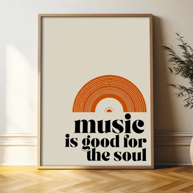 Affiches rétro «la musique est bon pour l'âme», imprimés sur toile, magnifiques affiches d'art musicales pour la maison moderne, le bureau, la décoration de la maison