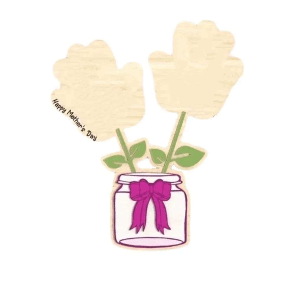 Plaque décorative peinte à la main pour la fête des mères, cadeau pour maman, décoration de table florale, artisanat en bois, décoration de printemps