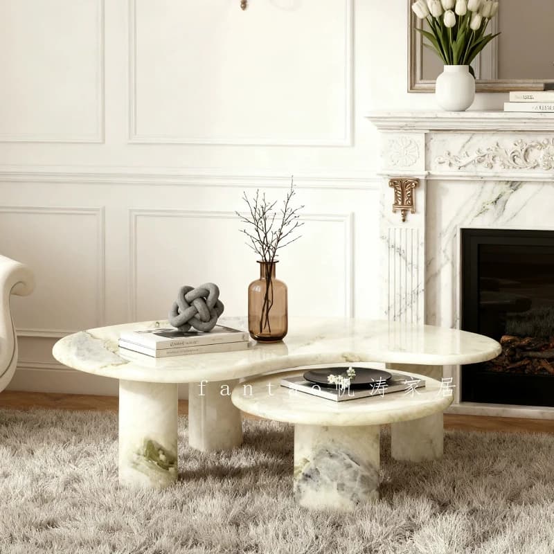 Table basse moderne en marbre nordique