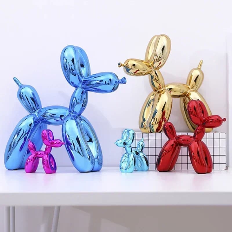 Sculpture de chien en ballon en résine