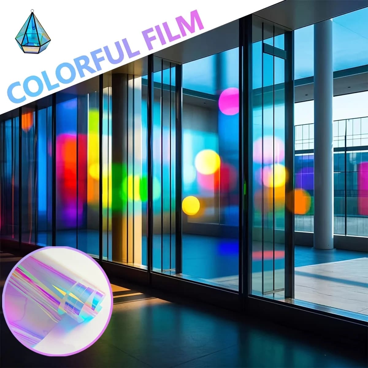 Film de fenêtre transparent holographique