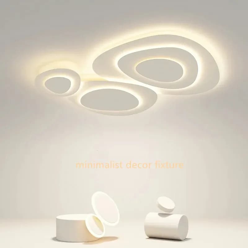 2025 nordique salon plafonniers blanc pour chambre Hall Loft plafonnier décor minimaliste éclairage intérieur Lustres luminaire