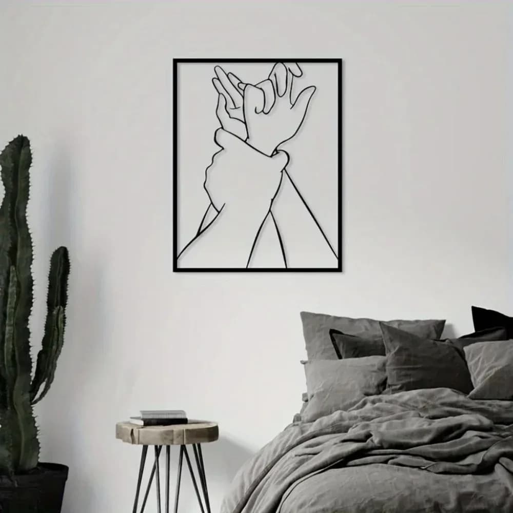 Décoration murale en métal à main pour Couple romantique, pour salon, chambre à coucher, cadeau d'amour