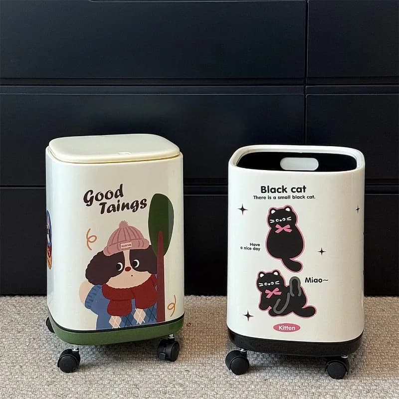 Poubelle décorative mignonne avec couvercle