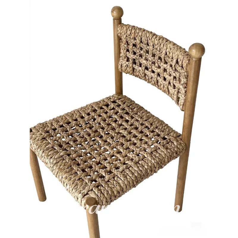 Chaise de salle à manger en rotin et bois massif pour personnes d'âge mûr