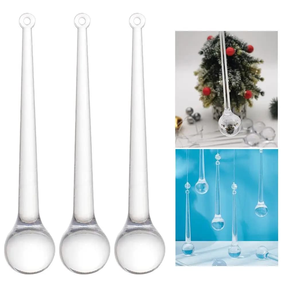 Ornements suspendus en forme de larme de noël clair