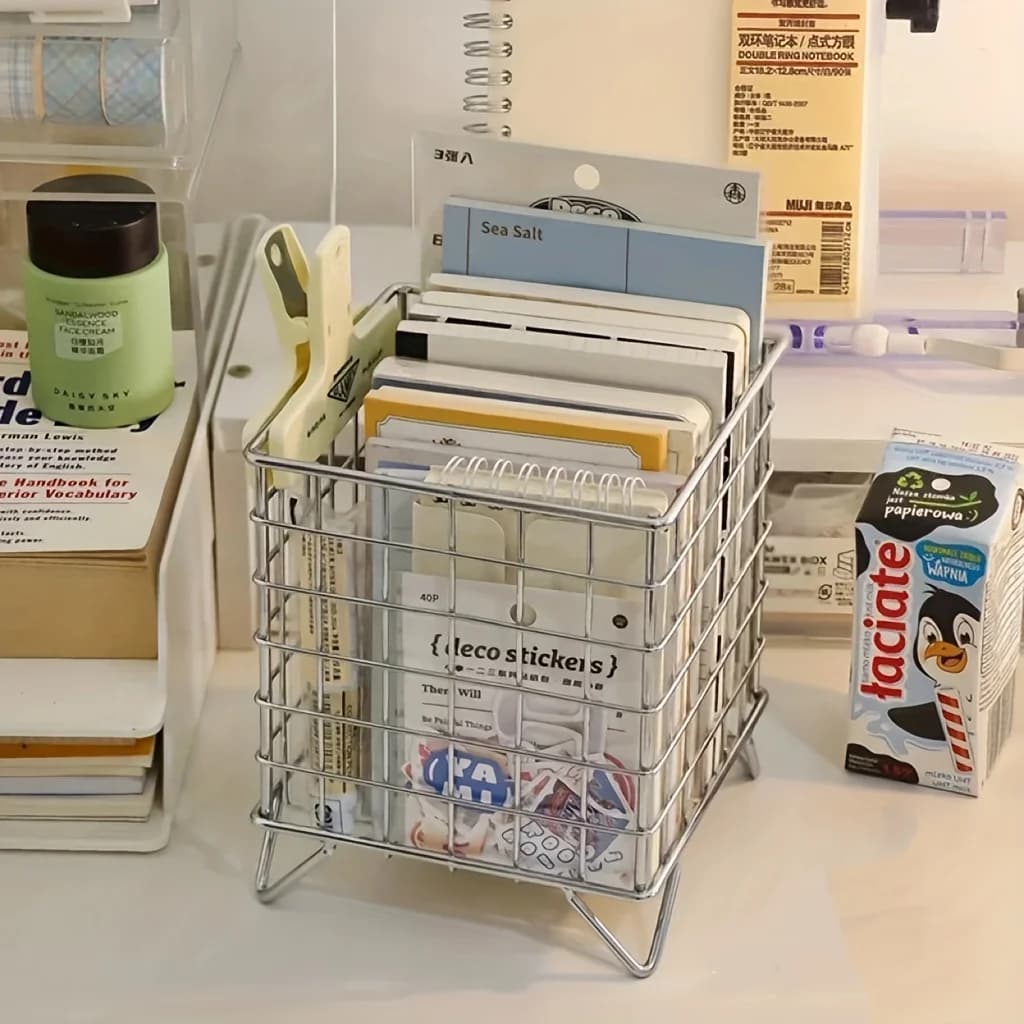 Panier de rangement pour bureau, 1 pièce, panier de rangement multifonctionnel, panier à étagère