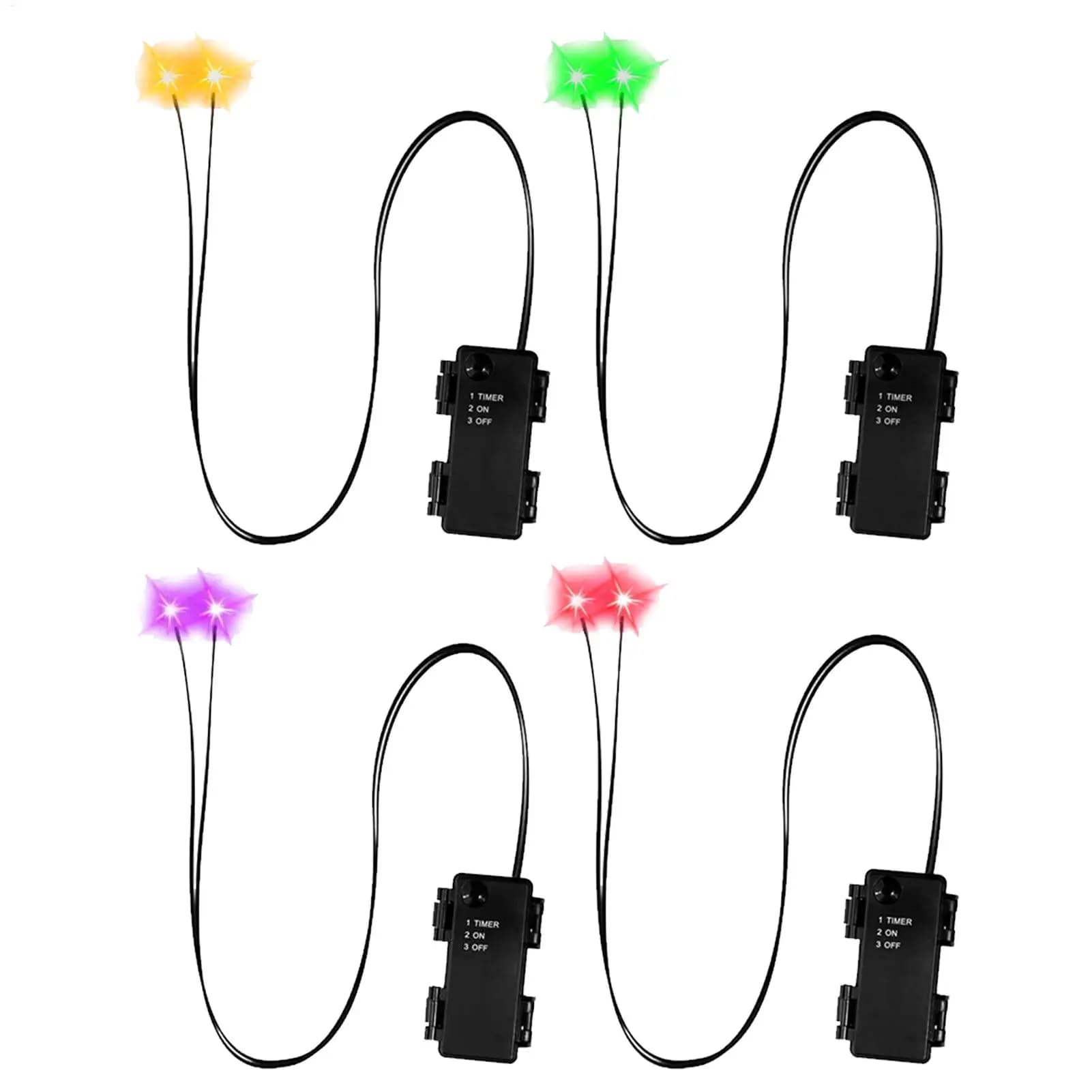 Yeux brillants décor d'halloween avec minuterie LED accessoires lumineux pour crânes citrouilles pierres tombale masques décorations de fête d'halloween