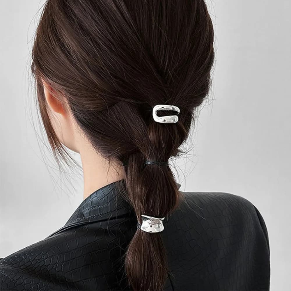 Crochet à cheveux en métal original pour femme, équipement de sauna, pince à queue de cheval, fouet haut, accessoires simples et polyvalents, nouvelle tendance 2025