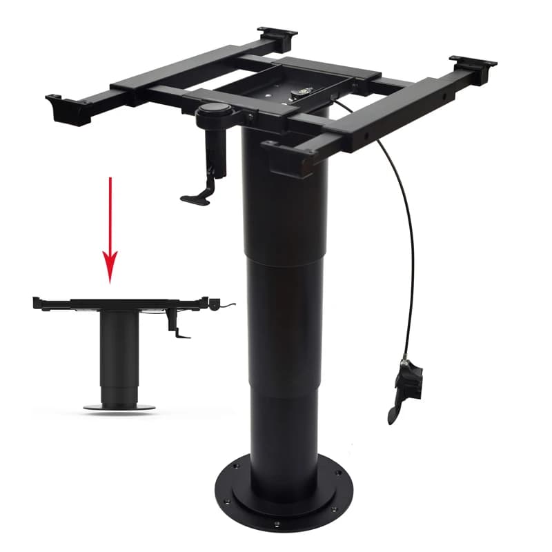 Pieds de Table artificiel évateurs en Aluminium, avec Châssis Rotatif et Cadre de Translation à Quatre Voies, pour Caravane, Bateau, Yacht
