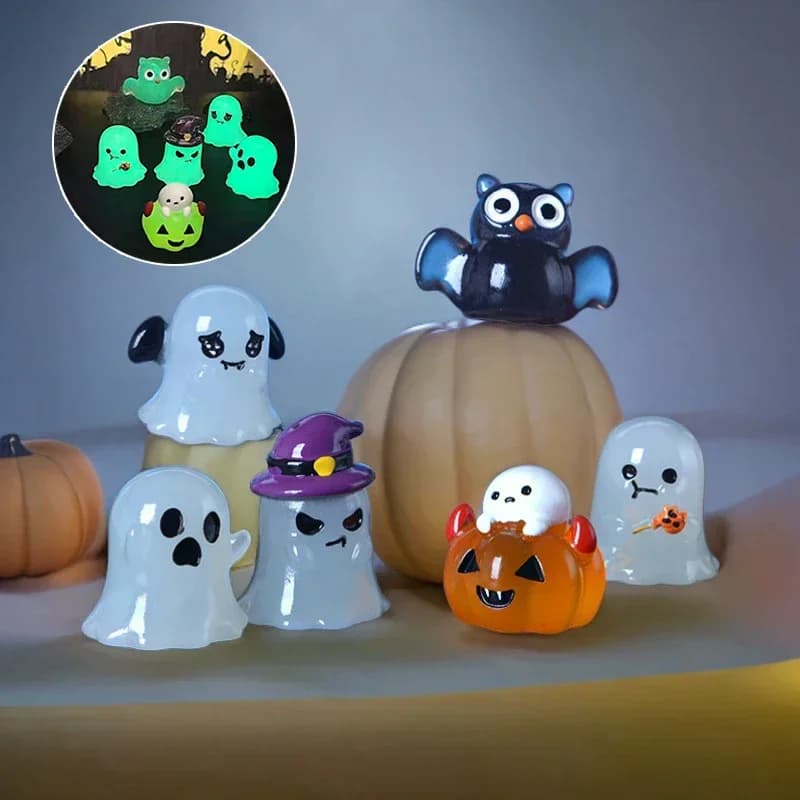 Nouveau Halloween hibou fantôme nuit série lumineuse Micro paysage petit ornement pour décorations d'halloween décor de bureau à la maison