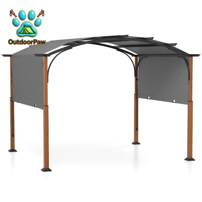 Pergola rétractable d'extérieur 10 x 12 pieds avec auvent
