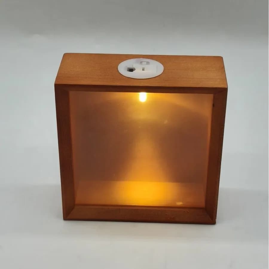Cadre d'affichage 3D carré, cadre décoratif DIY, cadre à LED, boîte à lumière compacte en bois, cadre lumineux pour la décoration de la maison, affichage de photos