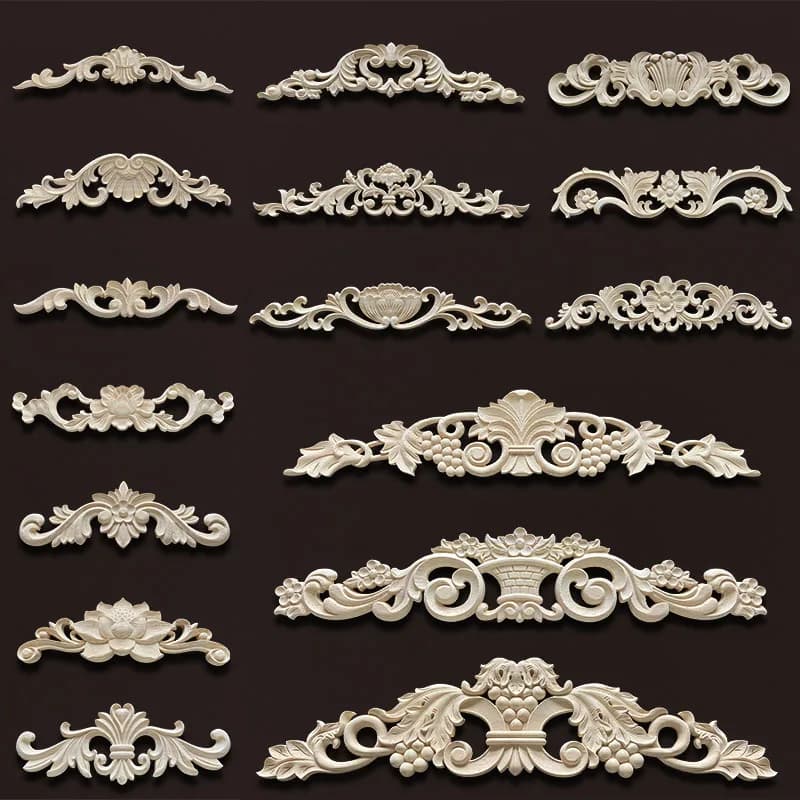 Onlaques et Appliques en bois, décoration de maison, chambre à coucher, majuscules, meubles, autocollant Floral Vintage, articles de décoration pour la maison