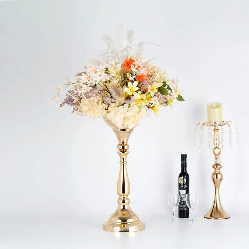 Vase en métal, centre de Table de mariage
