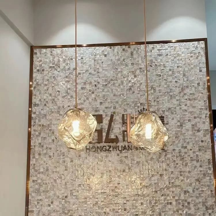 Art minimaliste chambre chevet lustre glace Design sens Restaurant lumière porche lave forme ligne de pêche lustre verre chaud