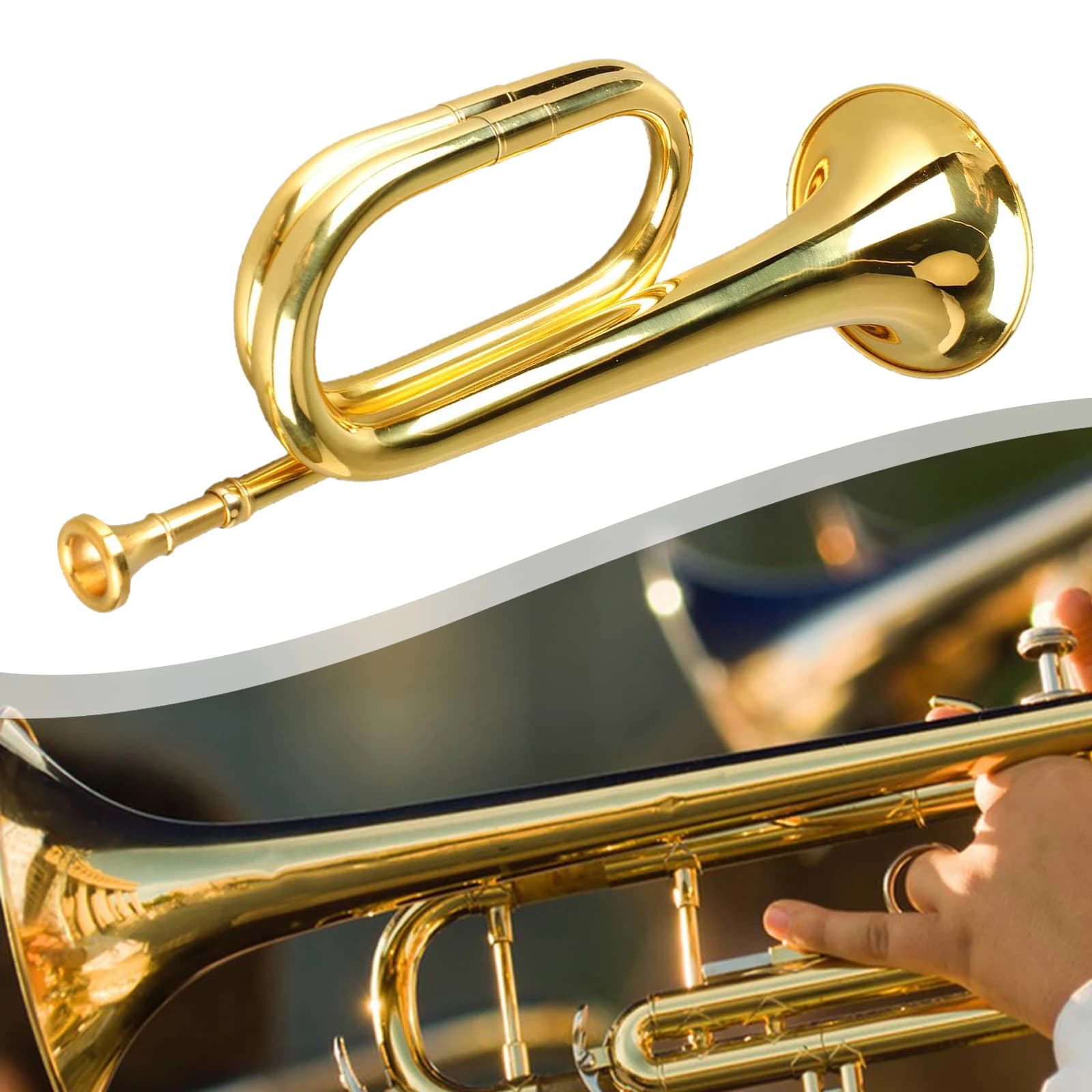 Trompette en laiton Instrument de musique marcher clairon soufflant