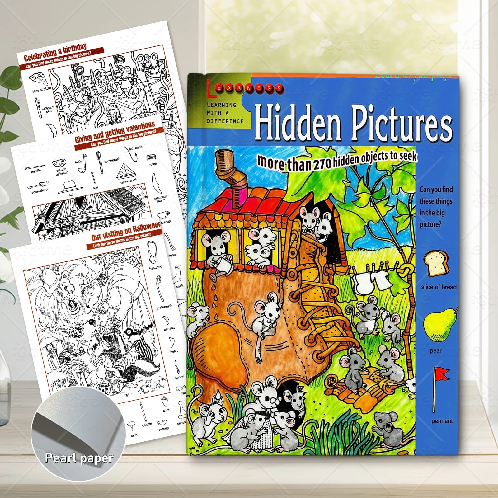 Livre de coloriage et de dessin éducatif : images cachées, train, développement de la concentration, objets cachés, graffiti