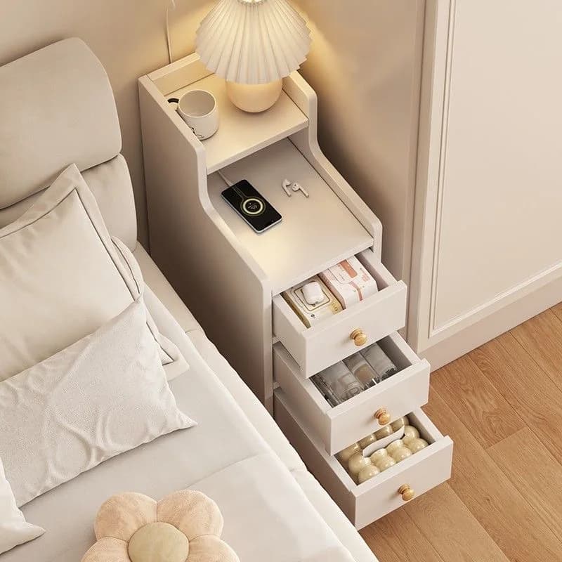 Table de chevet Tête de chevet extrêmement étroite, étagère pour crevasses, armoire basse