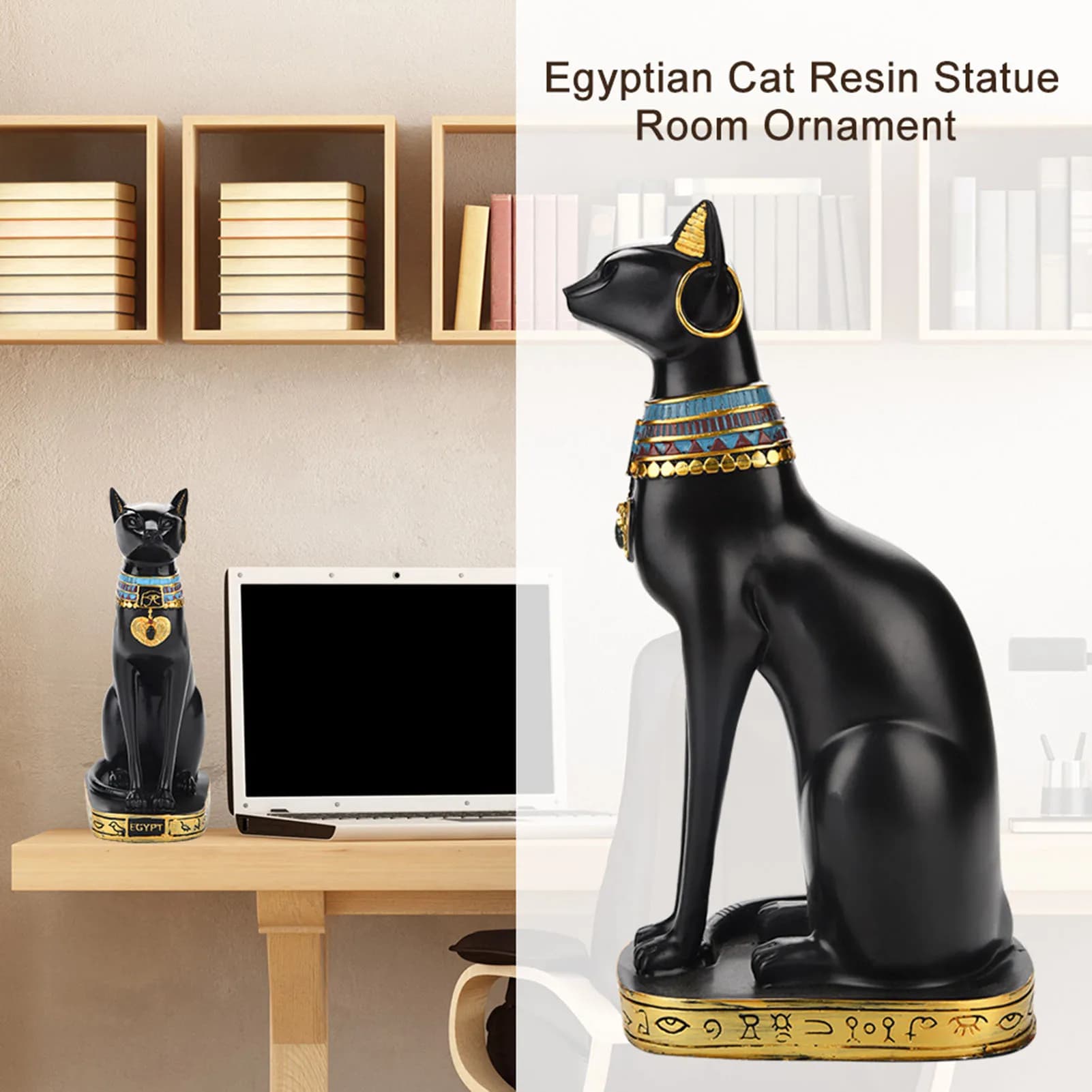 Statue de chat égyptien en résine, ornement de salle de maison, cadeaux artisanaux, décoration de maison, Statue de chat égyptien